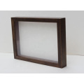 Minimalist style elegant luxury unique wood wall mounted decor with soft linen back hot selling black shadow box frames